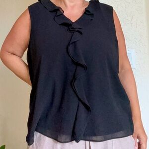 Calvin Klein Black Ruffle XL Blouse